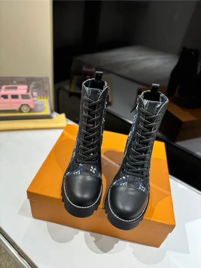 Denim MonogramStar Trail Combat Boots