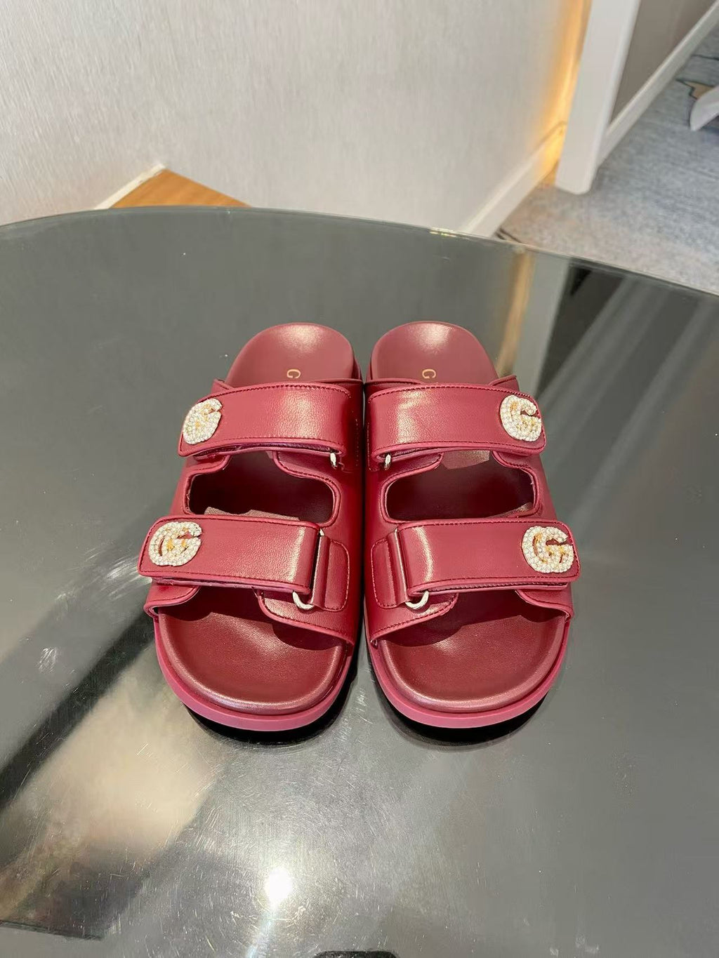 double-strap crystal-embellished Sandals