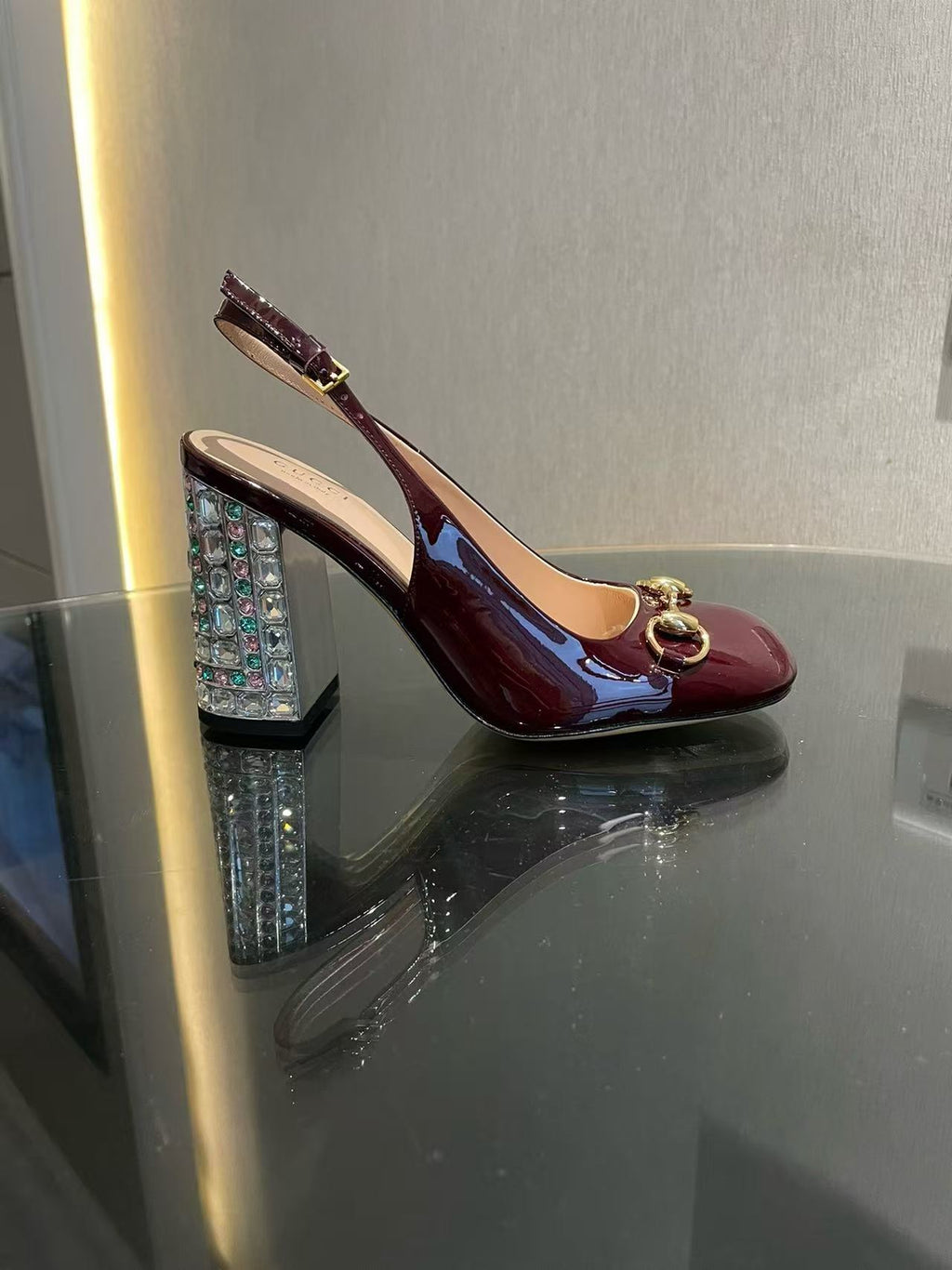 patent leather high-heeled sandals