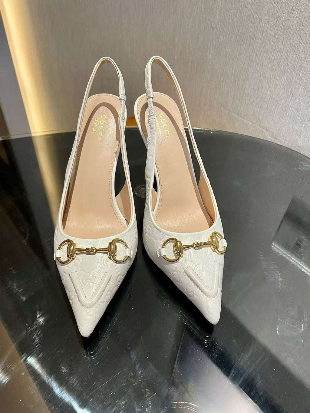 Horsebit pointed toe sandals