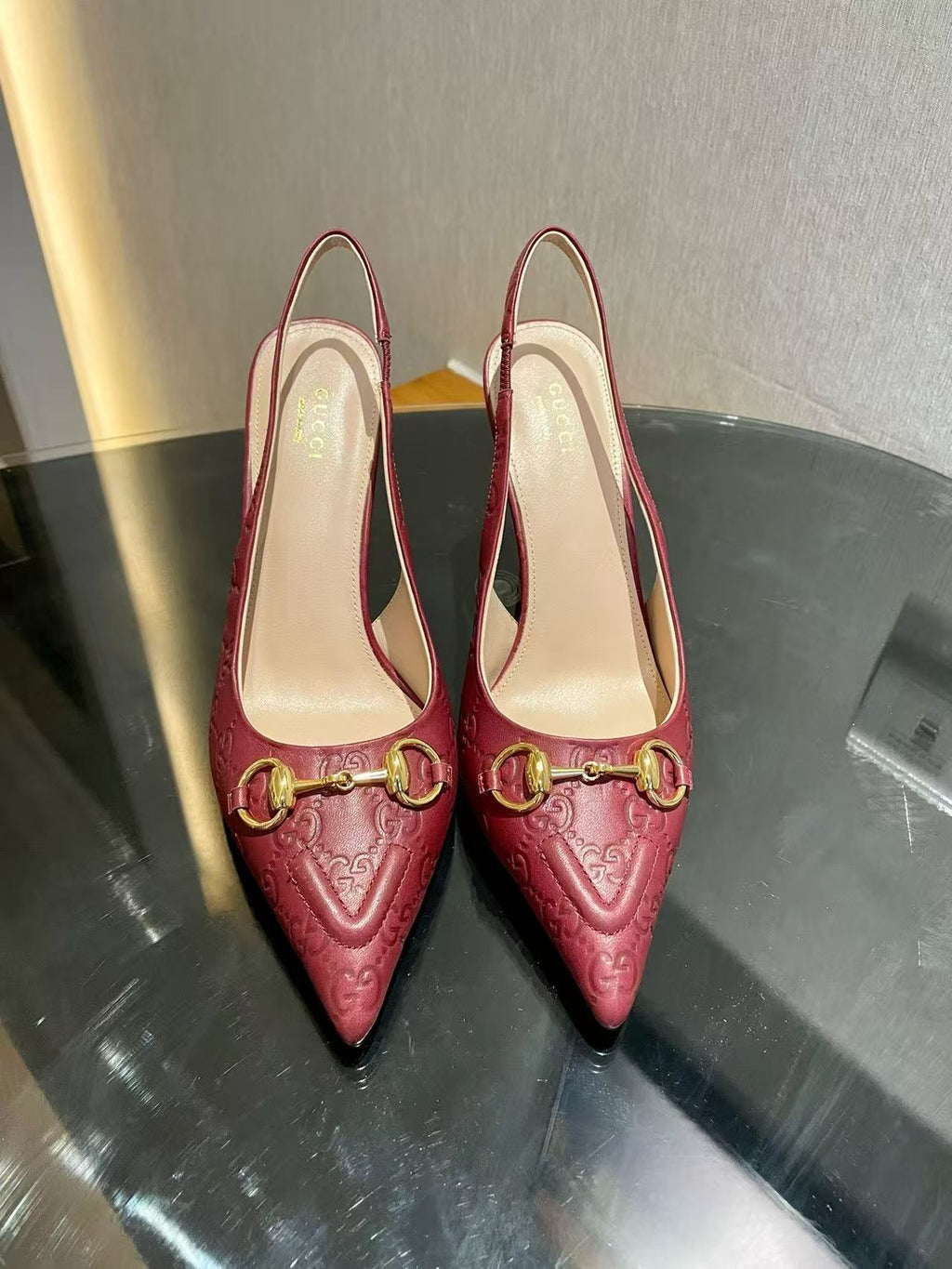 Horsebit pointed toe sandals