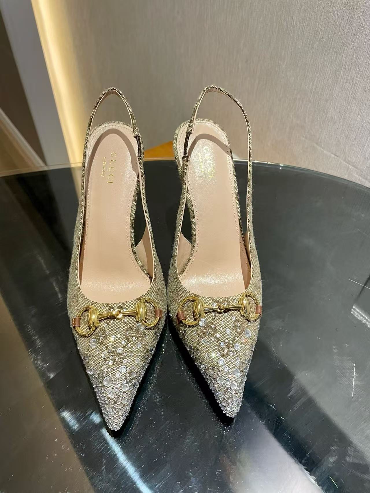 Horsebit pointed toe sandals