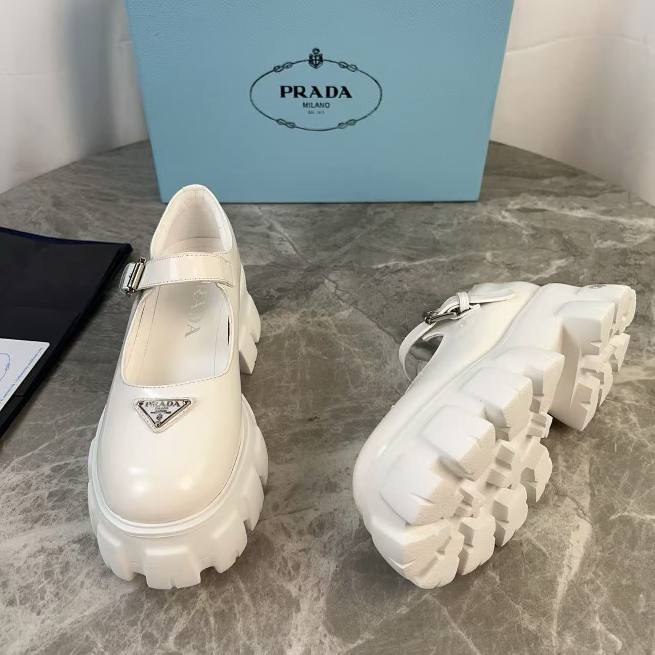 Patent leather platform Mary Jane shoe style