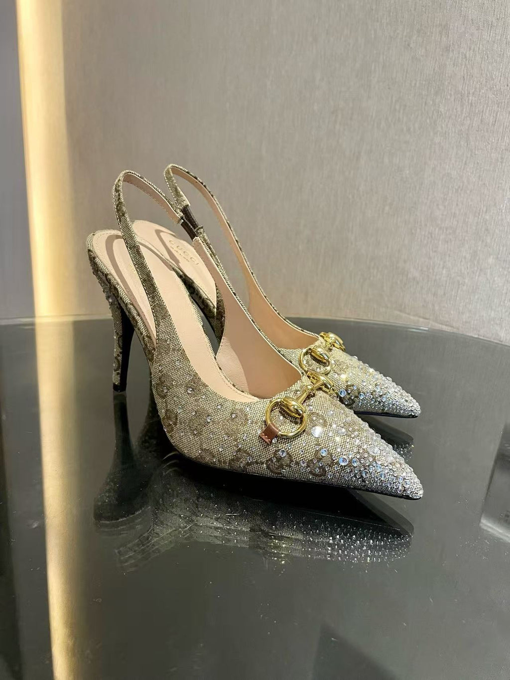 Horsebit pointed toe sandals