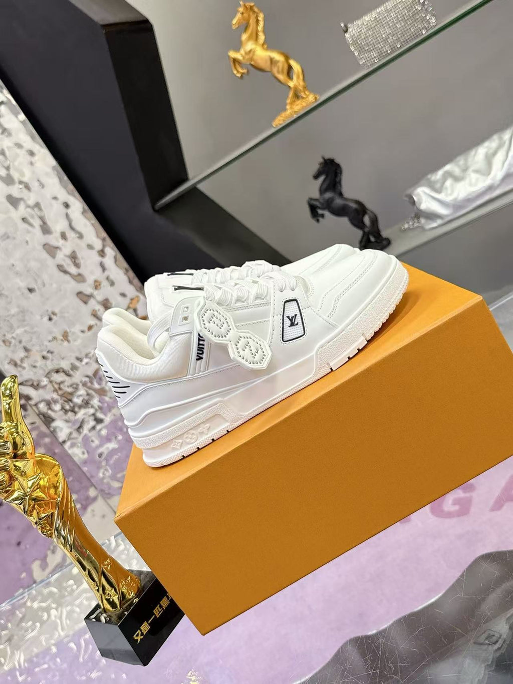 White casual sneakers