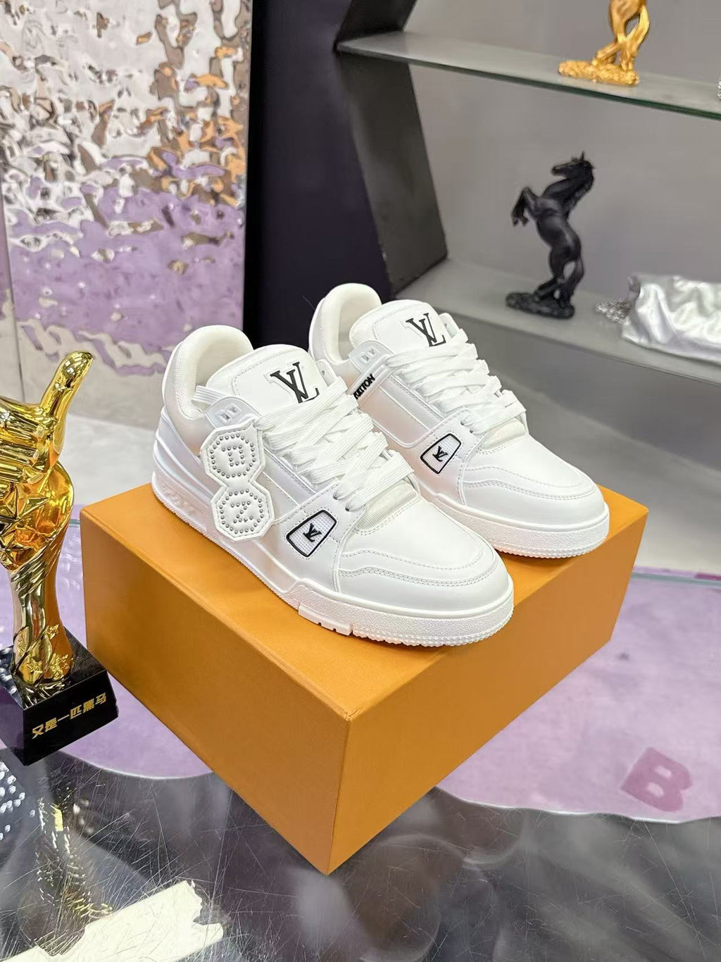 White casual sneakers